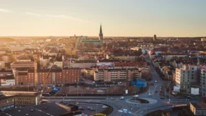 Bild på Linköping från himmeln